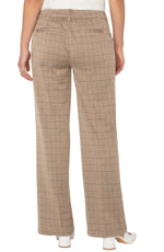 Liverpool Kelsey Wide Leg Trouser Khaki Grid Print