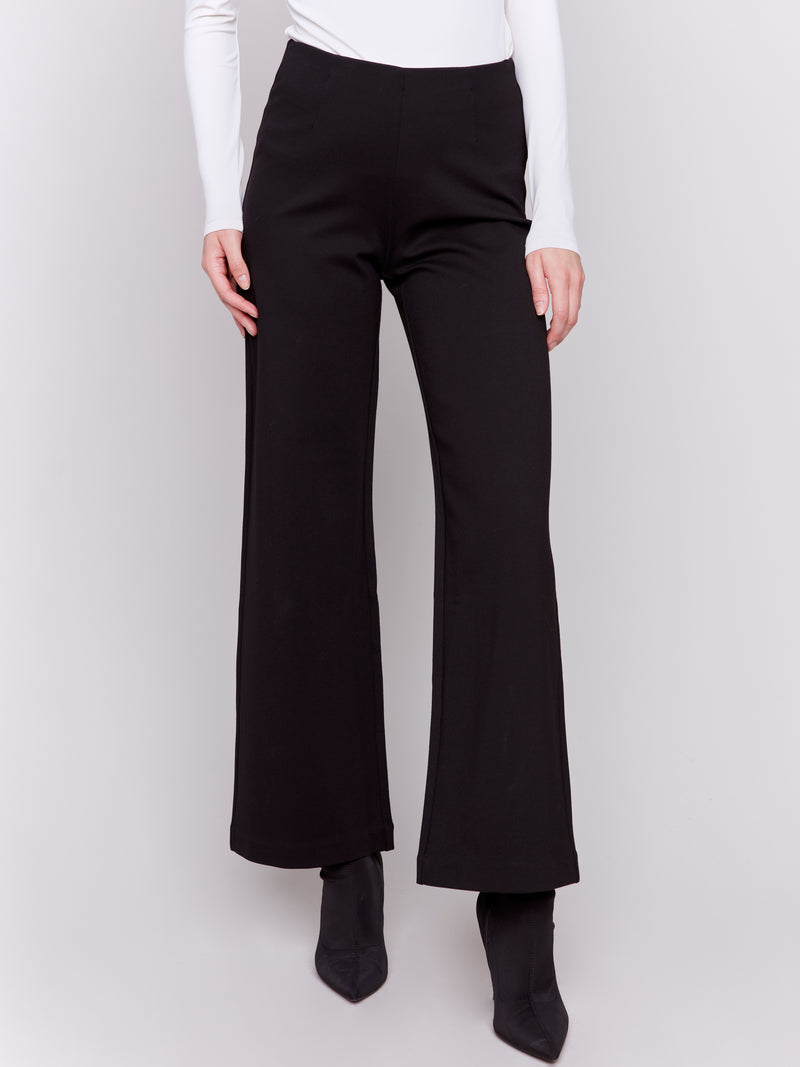 Charlie B Wide Leg Black Pull On Pants