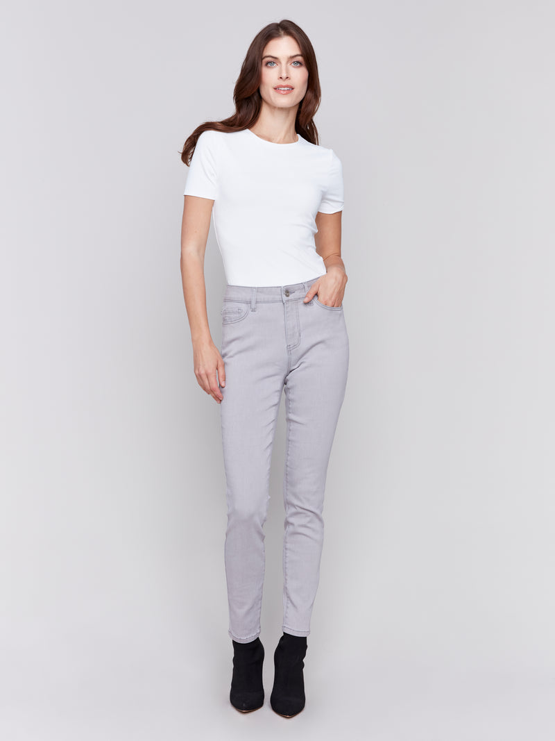 Charlie B Soft Grey Full Length Skinny