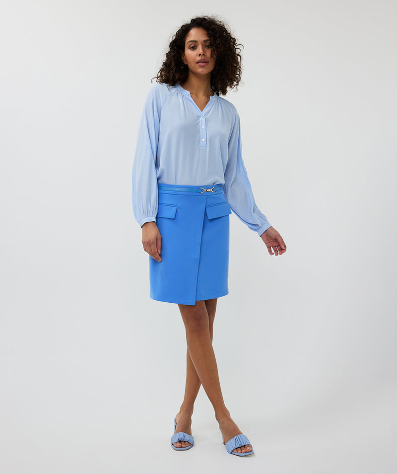 Esqualo Blue SKirt With Fuax Belt Detail