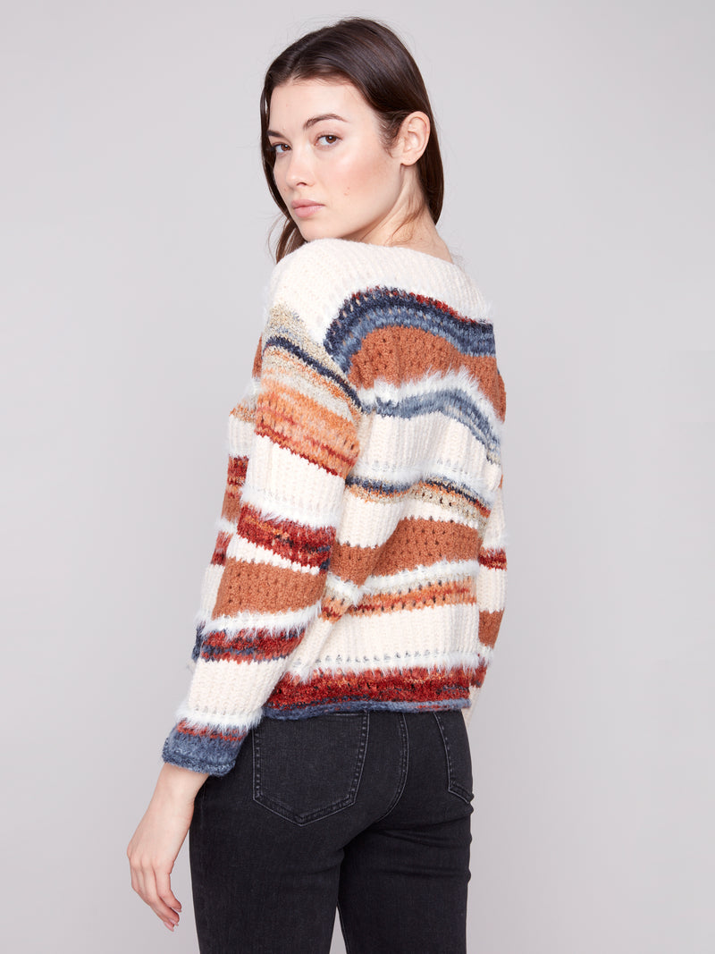 Charlie B Longsleeve Soft Sweater Sepai Multi Strip
