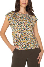 Liverpool Fall Print Round Neck Top