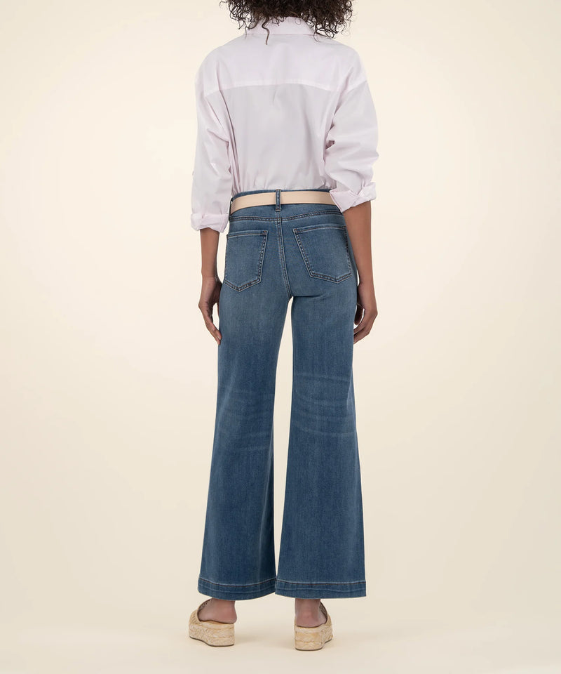 KUT Meg High Rise Wide Leg W/ Patch Pockets Loyalty Wash