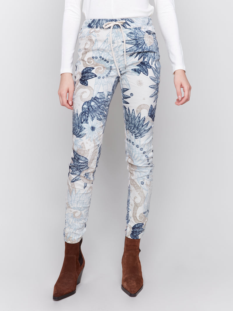 Charlie B Super Soft Joggers Feather Print