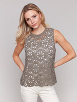 Charlie B Celedon Crochet Tank Top