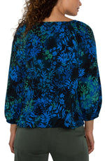 Liverpool Black/Bright Blue/Green Floral  Blouse