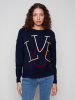 Charlie B Navy Love Sweater