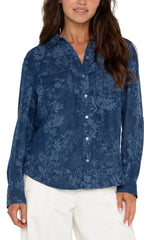 Liverpool Indigo Floral Blouse