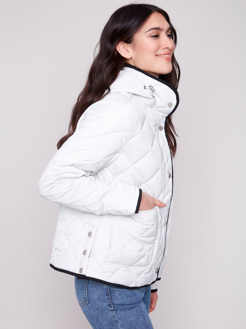 Quilted Puffer Jacket With Removeable Hood