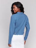 Charlie B Denim Blue Linen Jacket