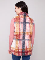 Charlie B Plaid Cardigan Cabernet