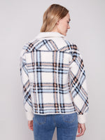 Charlie B Plaid Ecru Short Jacket