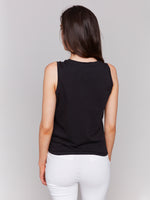 Charlie B Tank Top With Bunch Detail Black