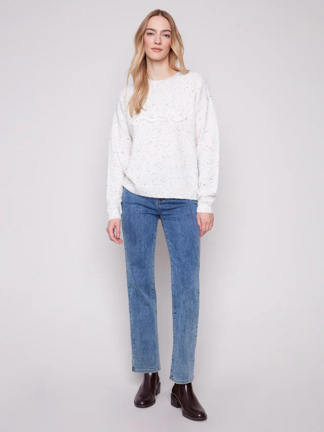 Charlie B Love Sweater Ecru