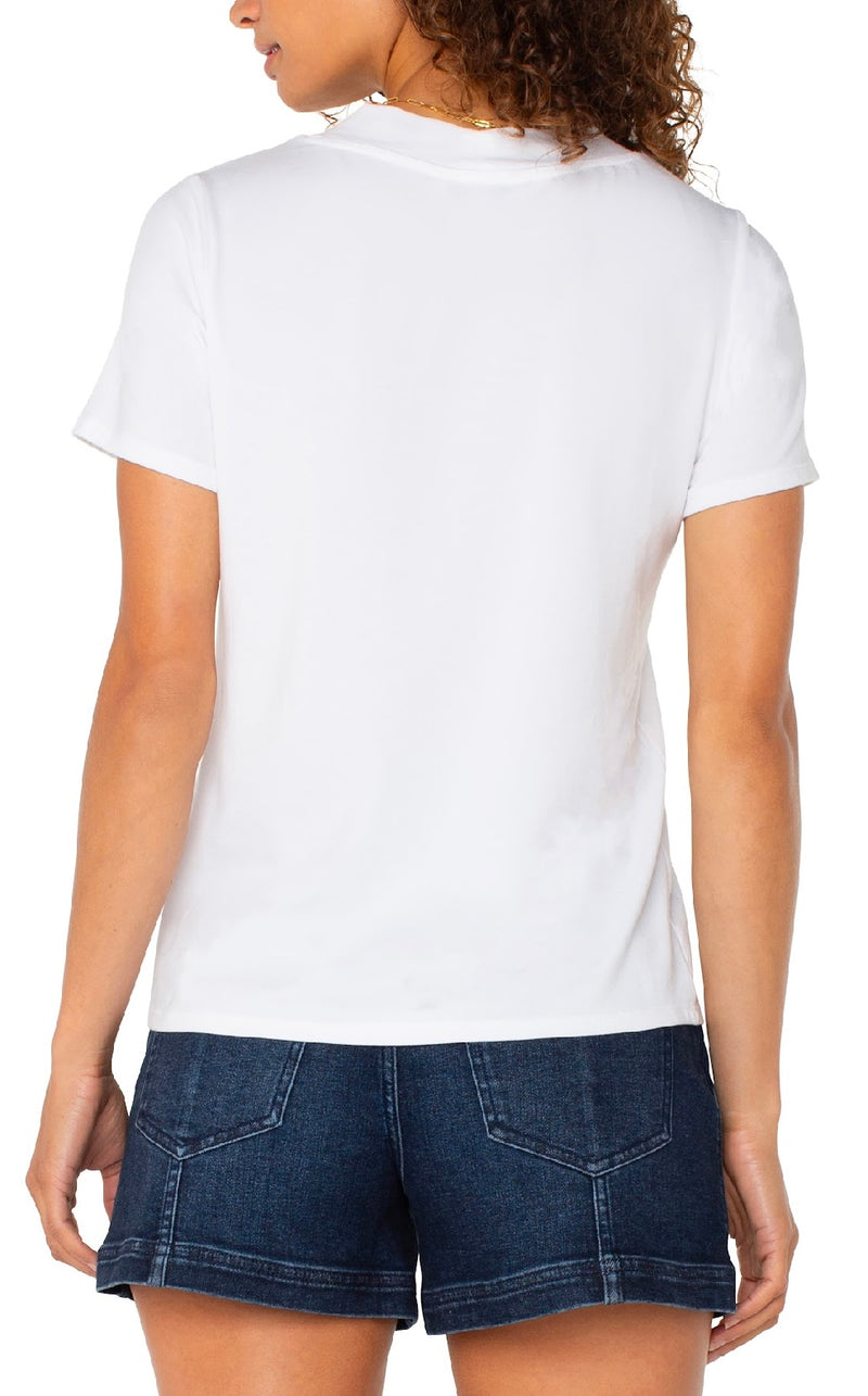 Liverpool V Neck Tee White