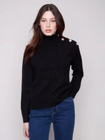 Charlie B Knit Black Sweater With Jewel Detail