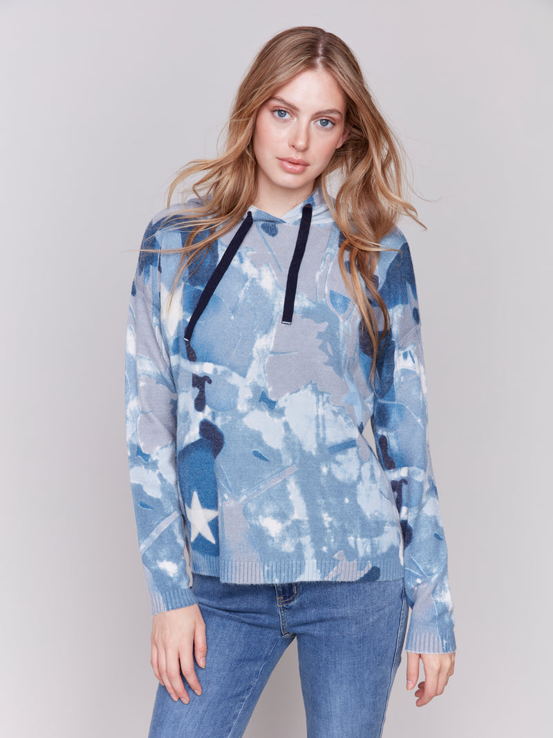 Charlie B Hooded Sweater With Star Design Navy