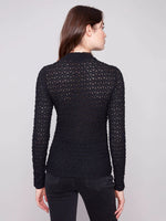 Charlie B Mock Neck Longsleeve Top Black