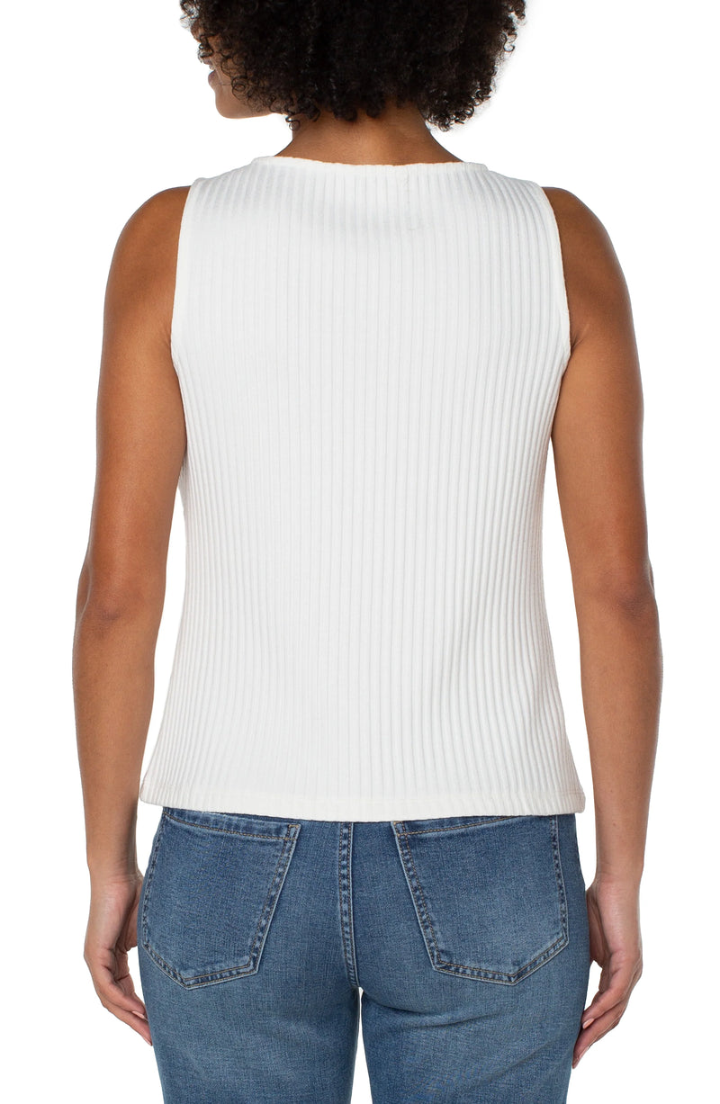 Liverpool White Ribbed Tank Top