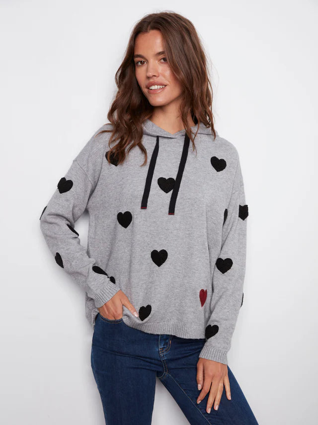 Charlie B Grey Sweater With Heart