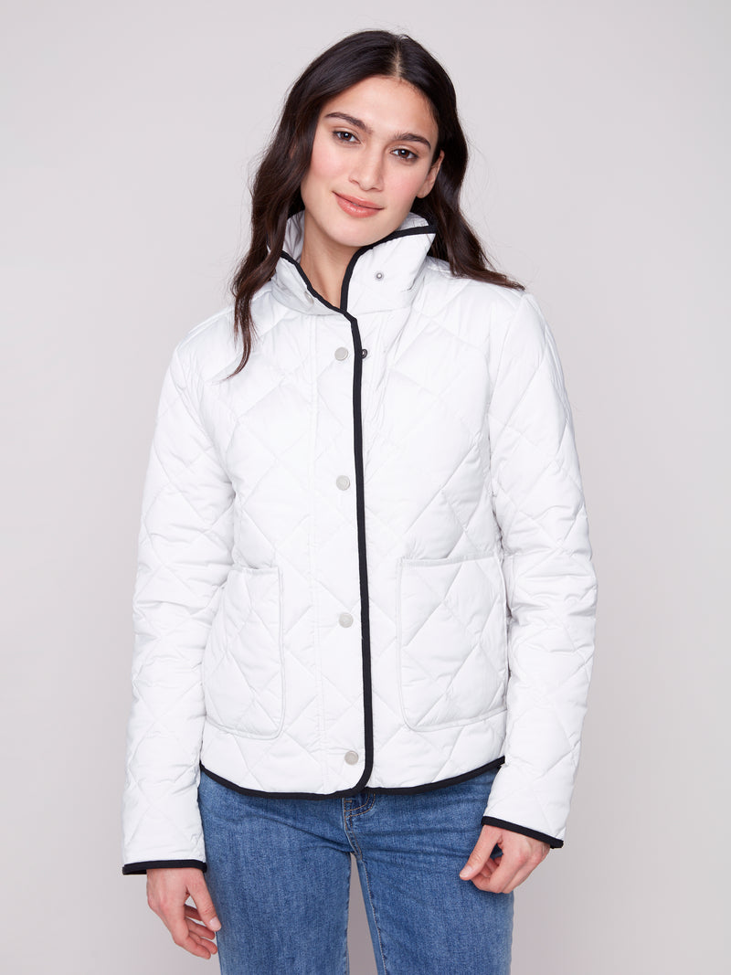 Quilted Puffer Jacket With Removeable Hood