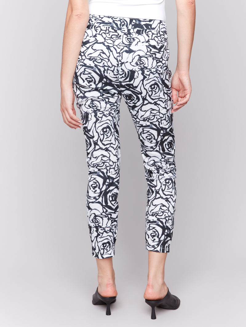 Charlie B Crinkle Jogger Black/White Print