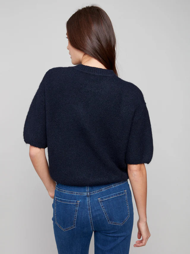 Charlie B Elbow Sleeve Sweater Moonlight Dark Blue