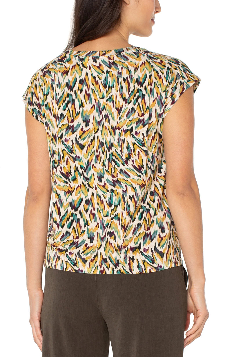 Liverpool Fall Print Round Neck Top
