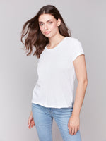 Charlie B Basic Crew Neck Tee With Front Seam