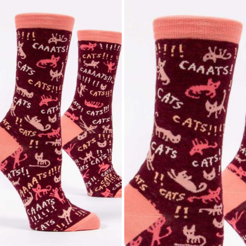 Blue Q Womens Crew Sock "Cats!"