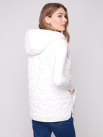 Charlie B Short Quilted Star Vest Ecru