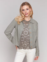 Charlie B Celadon Linen Jacket