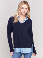 Charlie B Shirt Sweater Navy