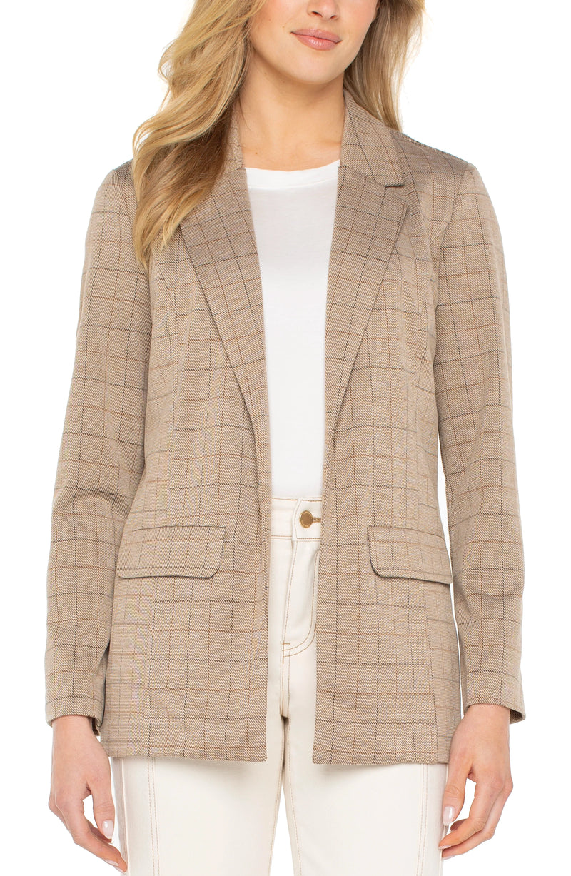 Liverpool Khaki Grid Boyfriend Blazer