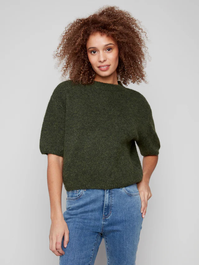 Charlie B Elbow Sleeve Sweater Spruce