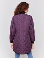 Charlie B Quilted Jacket Plum