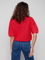 Charlie B Crimson Sweater Elbow Sleeve