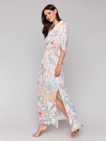 Charlie B Dolam Sleeve Floral Maxi With Waist Smocking