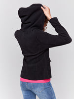 Charlie B Black Cord Blazer With Hood