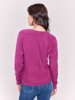 Charlie B Mulberry Heart Design Sweater