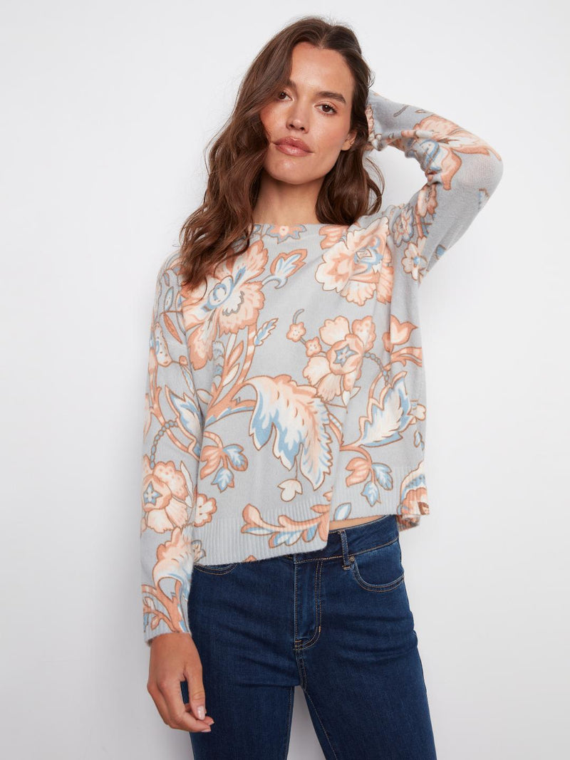 Charlie B Long Sleeve Crew Neck Sweater Baroque