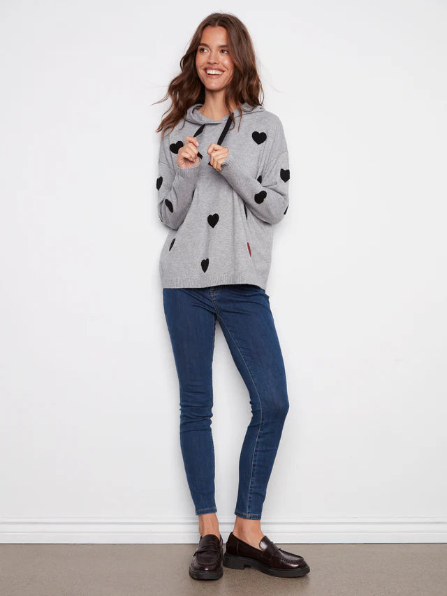 Charlie B Grey Sweater With Heart
