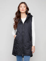 Charlie B Pearilized Puffer Vest Black