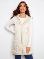 Charlie B Long Nylon Vest Champagne