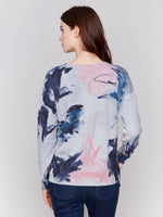 Charlie B V Neck Sweater Quartz Print