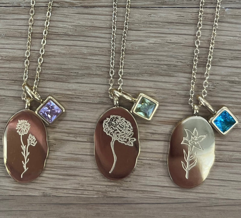 Birth Flower Necklace Wholesale Pack