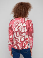 Charlie B V Neck Sweater Vibrant Print