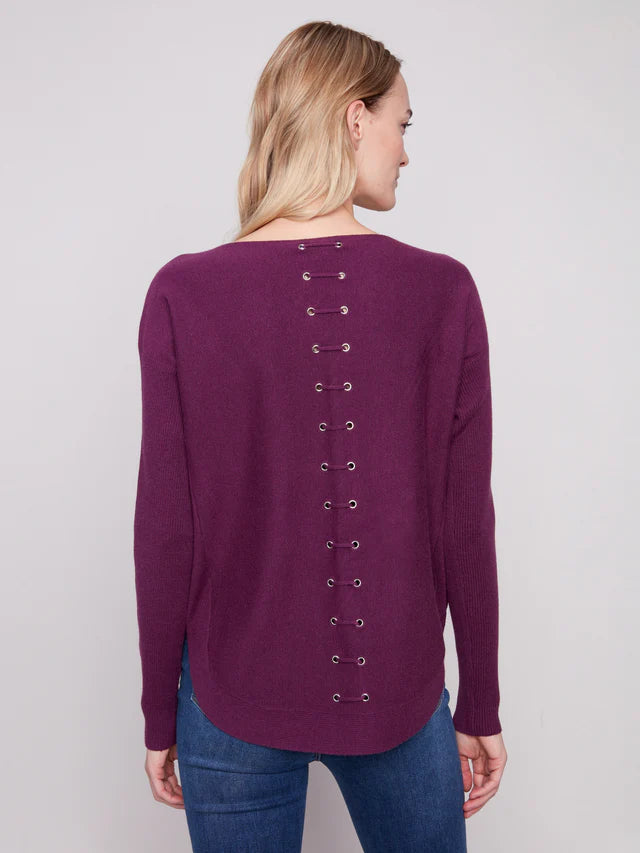 Charlie B Berry Sweater With Pockets