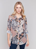 Charlie B Light Wear 2 Ways Blouse Paisley