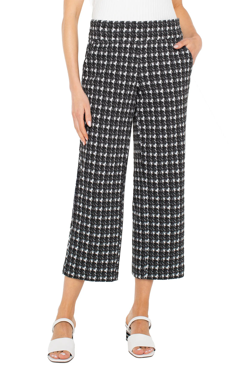 Liverpool Black And White Crop Pull On Trouser